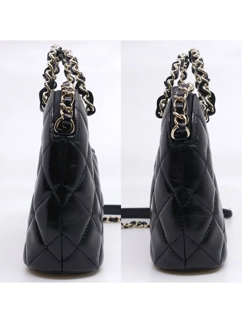 Chanel Small Shopping Shiny Lambskin BK GD Shoulder